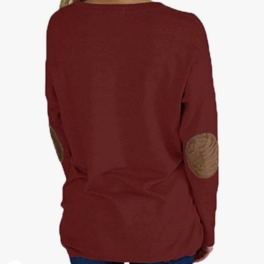 Mama Bear Loose Crew Neck Patch Sleeve Top - Picture 3 of 6